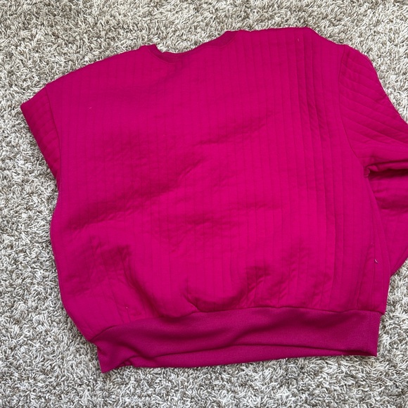 A New Day Lounge Wear Set Streetwear Quilted Crewneck Jogger Pink size Medium - Picture 6 of 13